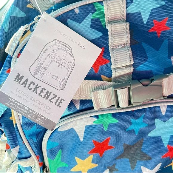 PBK Mackenzie Backpack, Large Blue Retro Stars - Picture 3 of 5